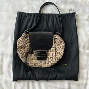 Vintage Fendi Zucca mini draw string handbag